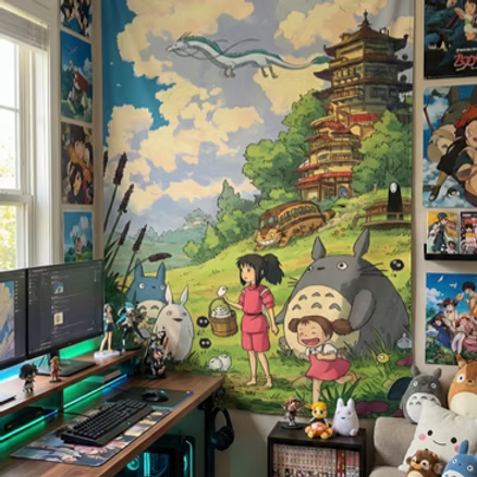 WAKUZY Premium Anime Wall Tapestry | HD Printed Room Decor | 56×96 Inches