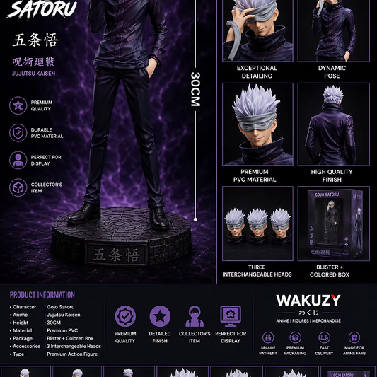Gojo Satoru 30CM Premium PVC Action Figure | Jujutsu Kaisen Collectible Statue undefined