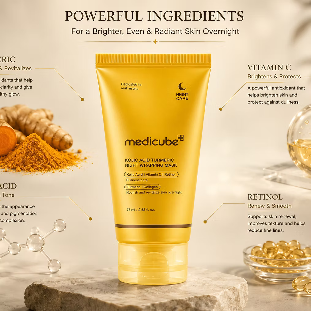Kojic Acid Turmeric Overnight Wrapping Peel Off Mask – Brightening Night Mask