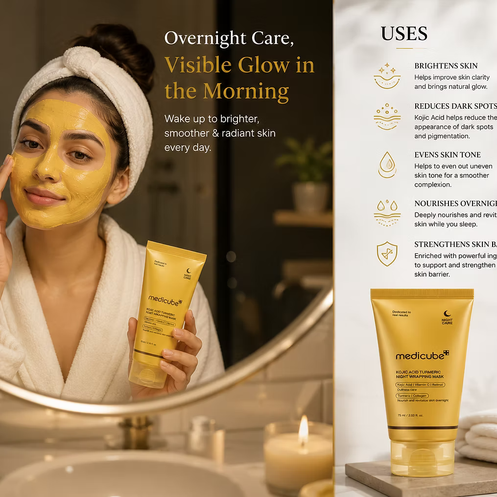 Kojic Acid Turmeric Overnight Wrapping Peel Off Mask – Brightening Night Mask