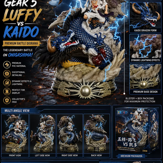 Monkey D. Luffy Gear 5 vs Kaido 23CM Premium PVC Battle Diorama Figure