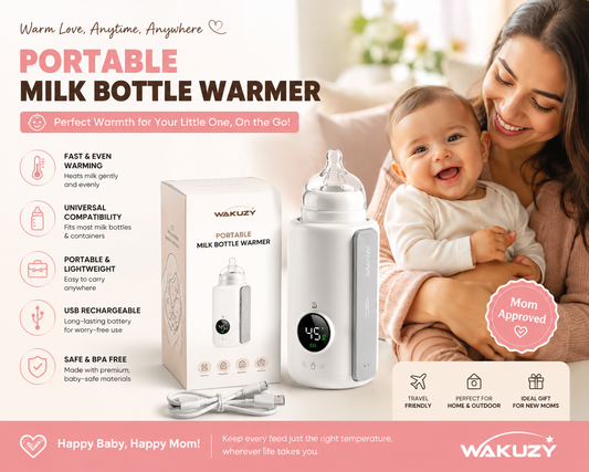 Portable Baby Milk Bottle Warmer – USB Rechargeable Fast Heating Bottle Warmer for Travel & Home
