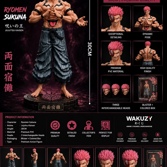 Ryomen Sukuna 30CM Premium PVC Action Figure | Jujutsu Kaisen Collectible Statue