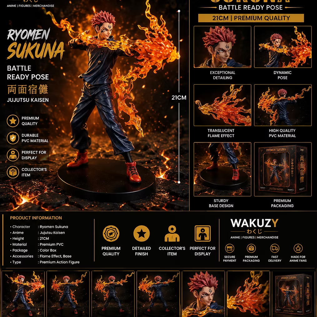 Ryomen Sukuna Battle Ready 21CM Premium PVC Action Figure